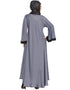 Modern Hand embroidered Umbrella Nida Abaya Grey