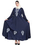 Arabic Hand embroidered Umbrella Nida Abaya Blue