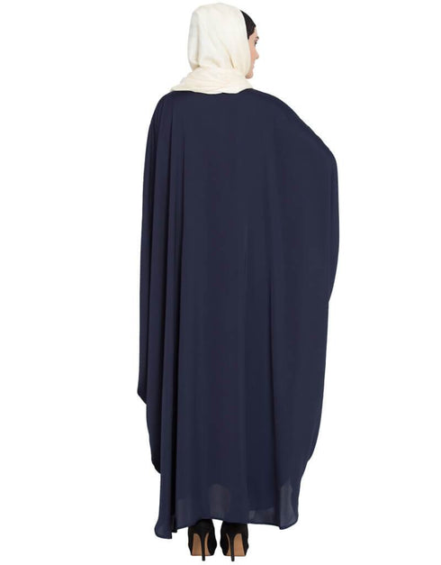 Trendy Thread Embroidered Nida Kaftan Blue