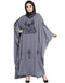 Muslim Thread Embroidered Nida Kaftan Black