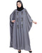 Arabic Thread Embroidered Nida Kaftan Grey