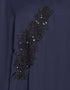 Modern embellished patch Nida Kaftan Navy Blue