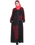 Trendy Front Open embroidered Dubai Kaftan Black Women Online shopping USA