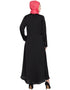 Muslim Front Embroidered Umbrella Abaya Black Women Online shopping USA