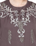Arabic Full Hand embellished A line Nida Abaya Brown Women Online shopping USA
