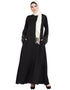 Trendy hand embroidered with Pearl at sleeve A line Nida Abaya Black Women Online shopping USA