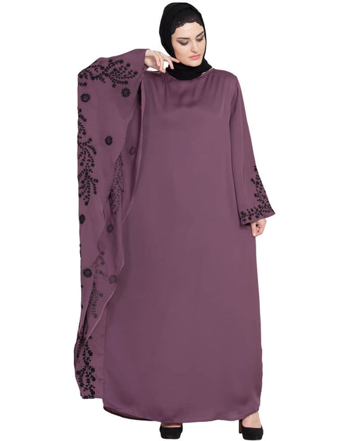 Dubai embroidered Butterfly SleeveParty Nida Abaya Purple Women Online shopping USA