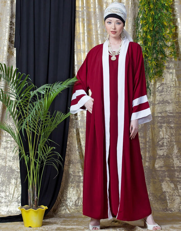 Dubai contrast band with inner Dubai Kaftan Red