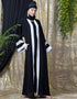 Modest contrast band with inner Dubai Kaftan White