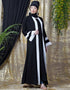 Modest contrast band with inner Dubai Kaftan White