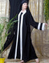 Modest contrast band with inner Dubai Kaftan White