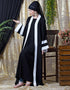 Modest contrast band with inner Dubai Kaftan White