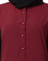 Islamic Contrast Butterfly Sleeve Pleated Abaya Maroon