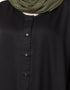 Modest Front Open V neck Black Nida Abaya Black