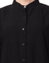 Islamic Front Open Chinese Collar casual Abaya Black