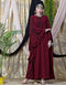 Modern embroidered Butterfly Sleeve Party Abaya Maroon