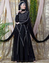 Women Hand embroidered Party Abaya Black
