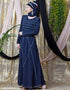 Muslimah Hand embroidered Party Abaya Navy