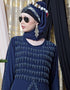 Muslimah Hand embroidered Party Abaya Navy