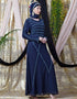 Muslimah Hand embroidered Party Abaya Navy
