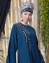 Muslim Hand work Teal Party Abaya Blue