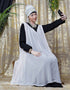 Arabic Embroidered Neck Band Double Layer Party Abaya Pink