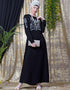 Chic Embroidered Party Abaya Silver