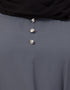 Women Contrast Piping at Sleeve Casual Abaya Grey