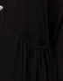 Arabic Front Gathered Pocket Casual Abaya Black