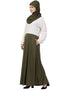 Trendy Lace Body Solid Skirt Two Color Abaya White