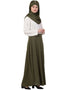 Trendy Lace Body Solid Skirt Two Color Abaya White