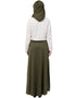 Trendy Lace Body Solid Skirt Two Color Abaya White