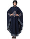 Trendy Center Embroidered with Contrast band Irani Kaftan Navy Blue