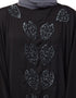 Modest Front and Sleeve hand embroidered Kaftan Black