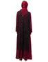 Arabic Two Piece Diamond cut fully Beaded Front and Back Party Abaya Black