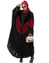 Muslimah Velvet contrast triangle front open Dubai Kaftan Black