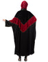 Muslimah Velvet contrast triangle front open Dubai Kaftan Black