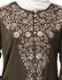 Modern Neck and Sleeve Resham Embroidered A line Party Abaya Green