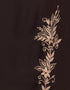 Islamic Bottom Embroidery Contrast Piping Abaya Brown