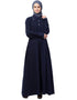 Arabic Long Cuff and Collar executive Abaya Navy Blue