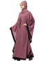 Trendy Center and Sleeve embroidery contrast Band Kaftan Pink