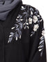 Modern Front to back Resham Embroidery Front Open Abaya Black