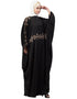 Trendy Waist and both sleeve resham embroidery Nida kaftan Black