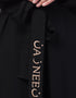 Muslim Gather at reglan sleeve with belt halter neck Abaya Black