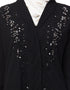 Arabic Front open Hand work at both side and sleeve Abaya Black