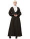 Modern Long cuff full balloon sleeve with belt A line Abaya Olive