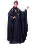Islamic Front and sleeve resham embroidery Irani Kaftan Navy Blue