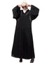 Women Front Back hand embroidered Front open Dubai Abaya Black