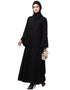 Muslimah All over Star embroidery bell sleeve Abaya Black