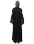 Trendy Front open Sleeve embroidery Dubai style Kaftan cum Abaya Black